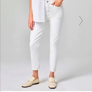 Olivia Crop High Rise Slim White Jean